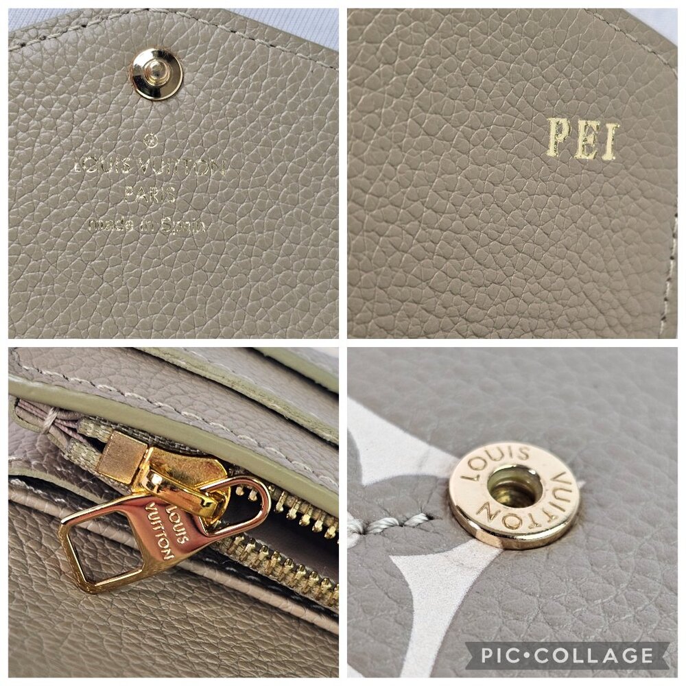 LOUIS VUITTON Bicolor Monogram Giant Sarah Wallet Tourterelle Gray Cream LV Bag - Picture 9 of 12